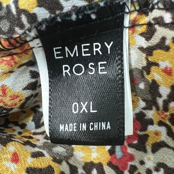 Emery Rose Floral Bohemian Cottagecore Puff Sleeve Lightweight Top Womens Small - Picture 7 of 11
